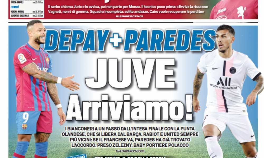 Rassegna Stampa Juve Prime Pagine Quotidiani Agosto