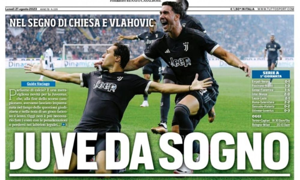 Rassegna Stampa Juve Prime Pagine Quotidiani 21 Agosto 2023