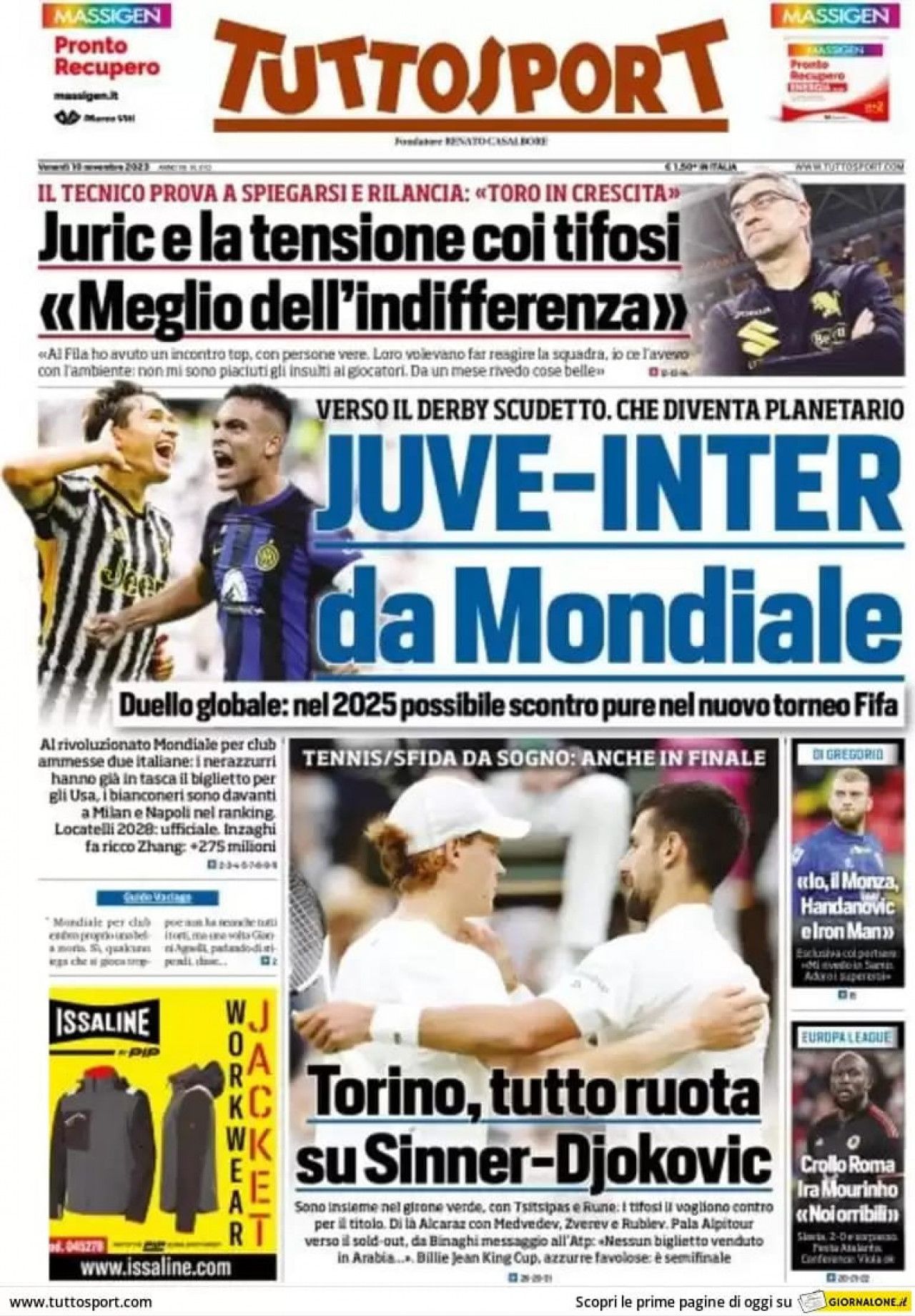 Rassegna Stampa Juve Prime Pagine Quotidiani Sportivi Novembre