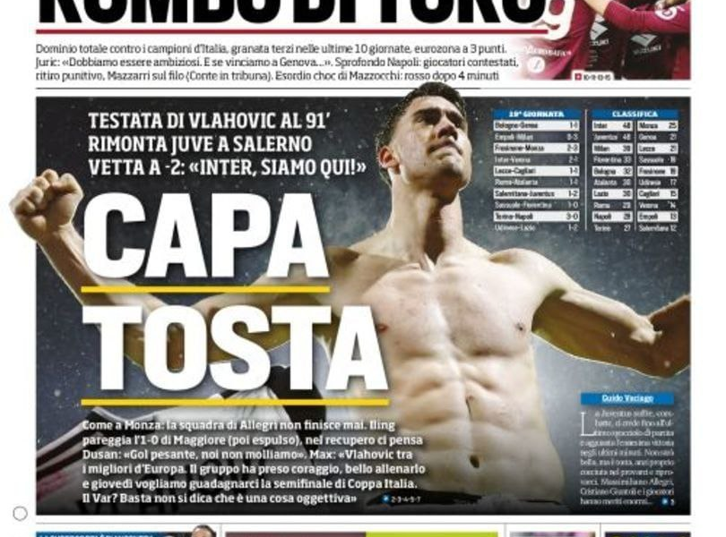 Rassegna Stampa Juve Prime Pagine Quotidiani Gennaio