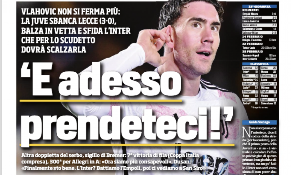 Rassegna Stampa Juve Prime Pagine Quotidiani Gennaio