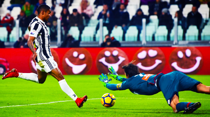 douglas costa tris juventus genoa gennaio 2018