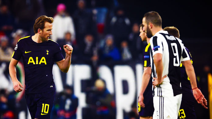 kane esultanza juventus tottenham febbraio 2018