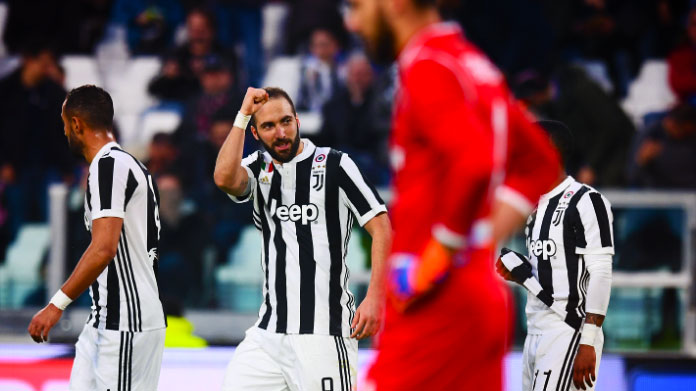 higuain esultanza juventus atalanta marzo 2018