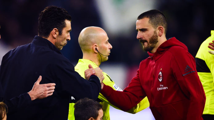 buffon bonucci juventus milan marzo 2018