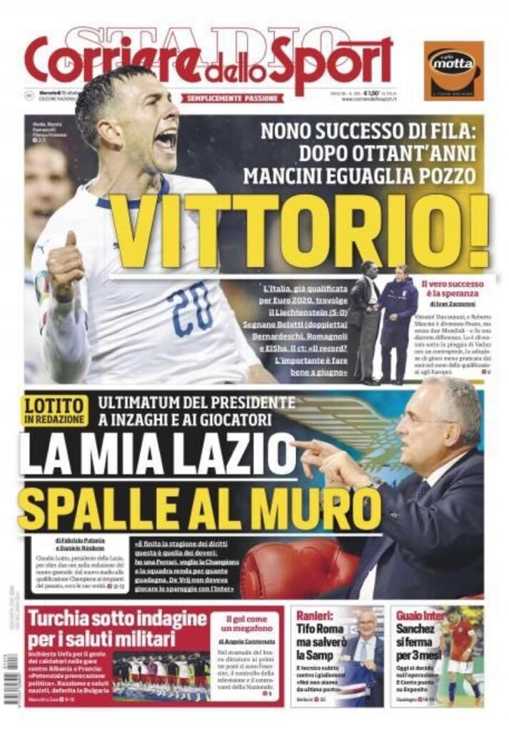 corriere dello sport 16 ottobre