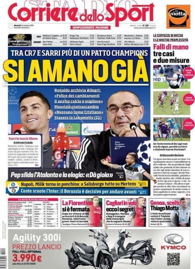 corriere dello sport 22 ottobre