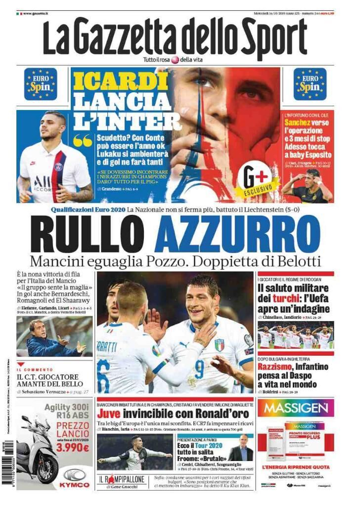 gazzetta dello sport 16 ottobre