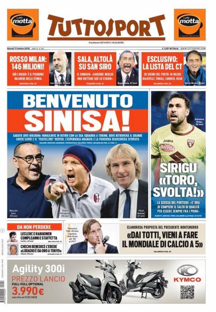 tuttosport 17 ottobre