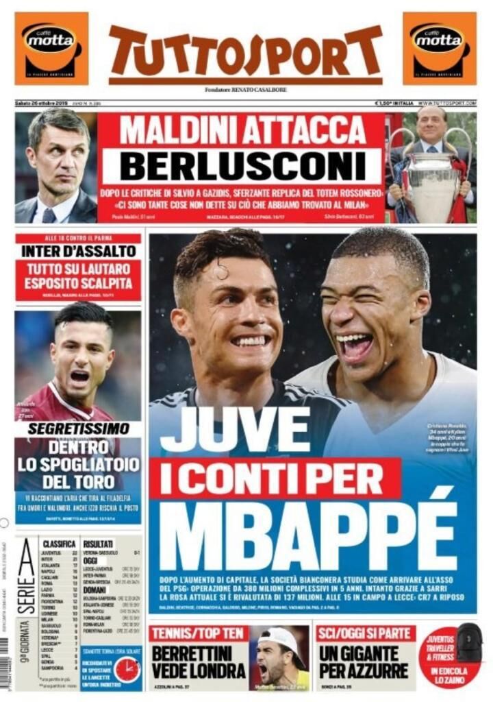 tuttosport 26 ottobre