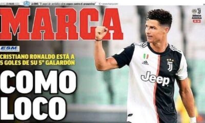 marca prima pagina ronaldo scarpa oro