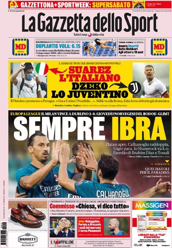 Gazzetta dello Sport 18 settembre 2020