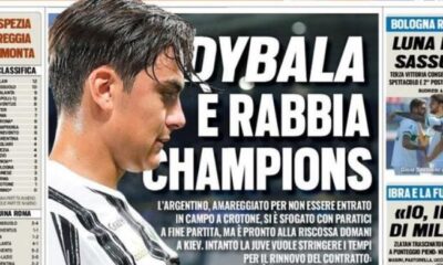 Prima Pagina Tuttosport 19 ottobre