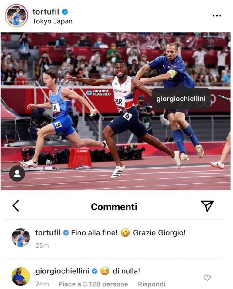 Siparietto Social Chiellini Tortu «fino Alla Fine Grazie Giorgio Foto