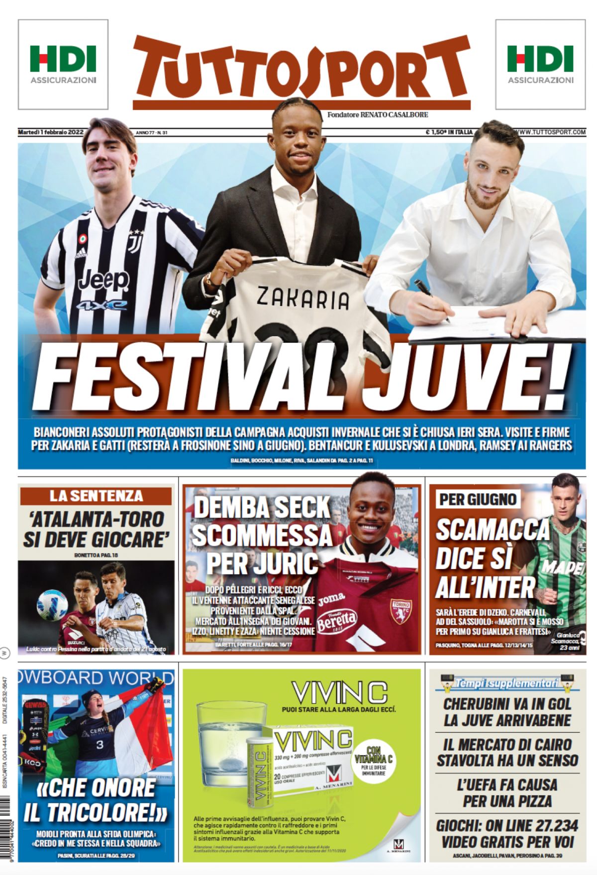 tuttosport 1 febbraio 2022