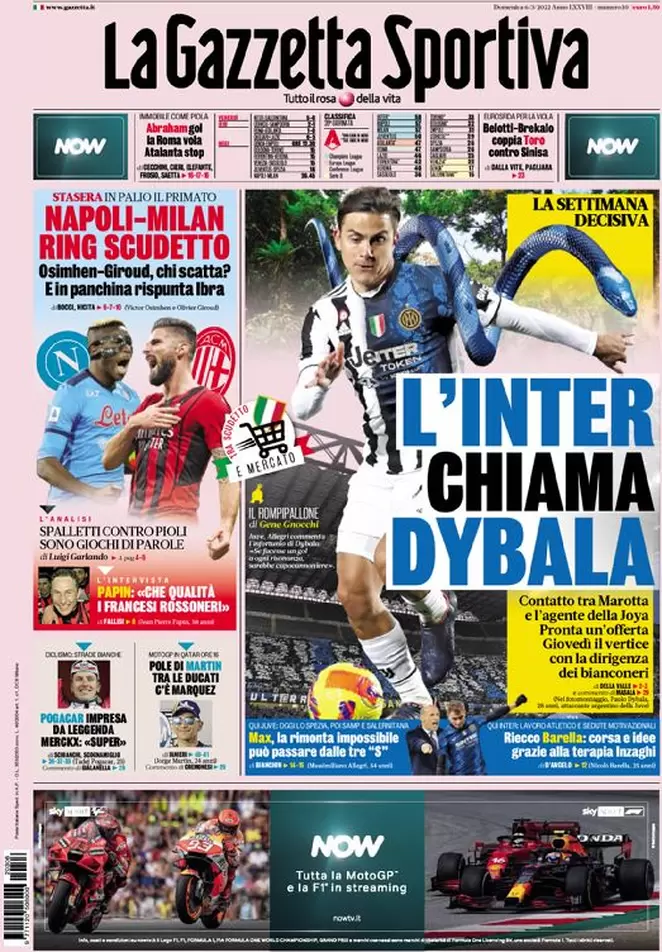 la gazzetta dello sport 010011810