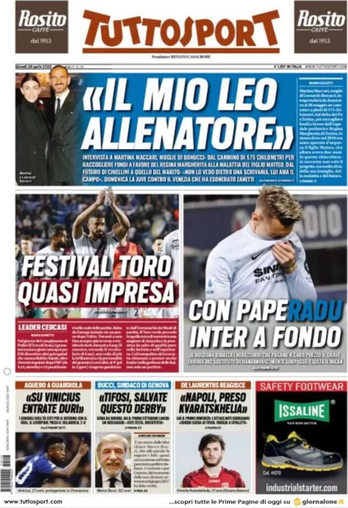 tuttosport 28 aprile 2022 1