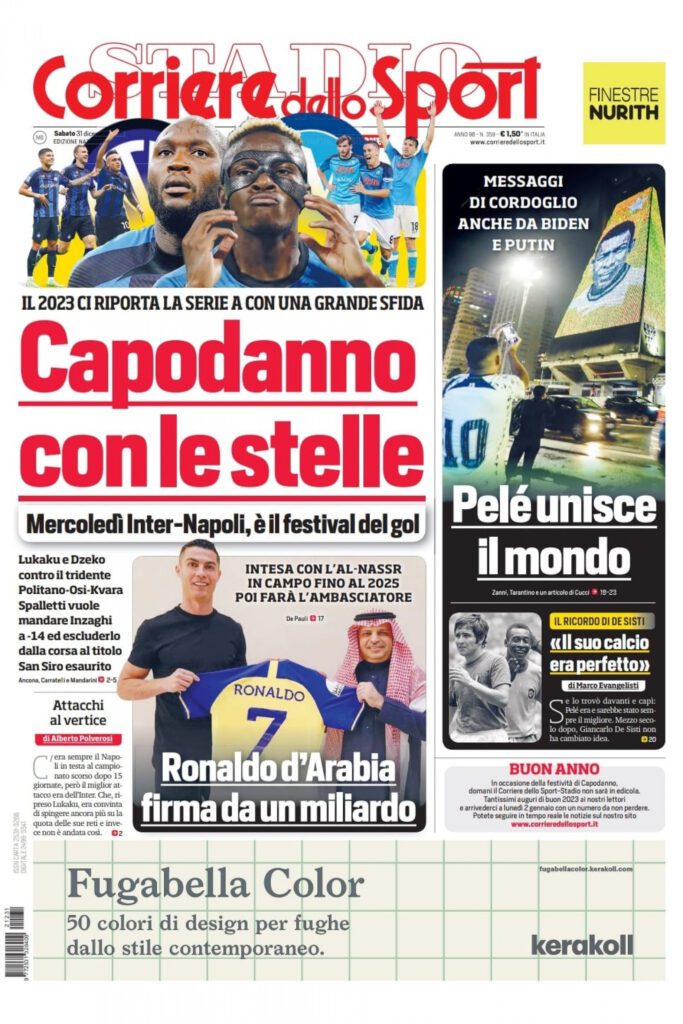 corriere dello sport 31 dicembre 2022