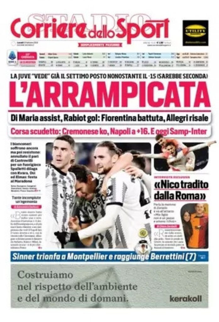 corriere dello sport 13 febbraio