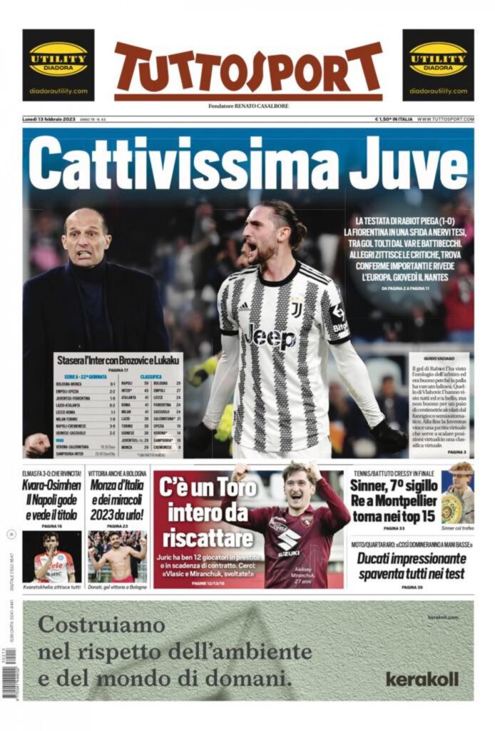 tuttosport 13 febbraio