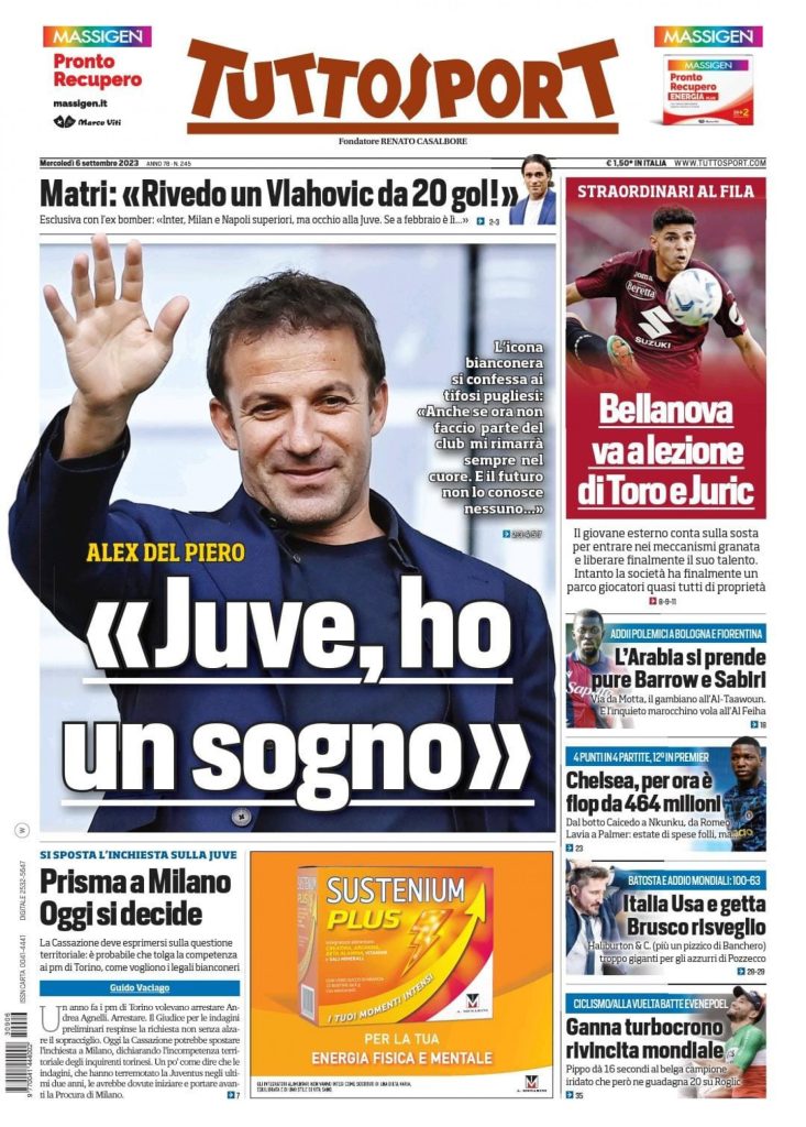 tuttosport 6 settembre