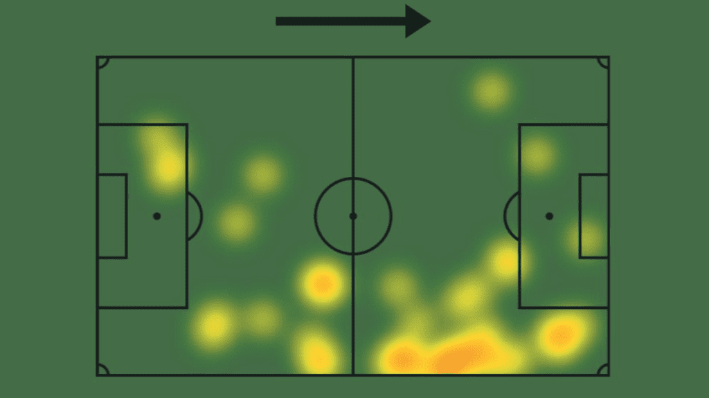 Heat-Map di Weah in Juve-Torino (Sofascore)