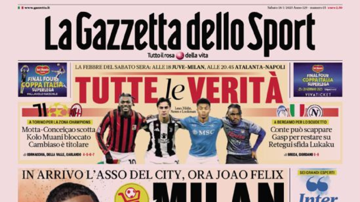 Rassegna stampa Juve: prime pagine quotidiani – 18 gennaio