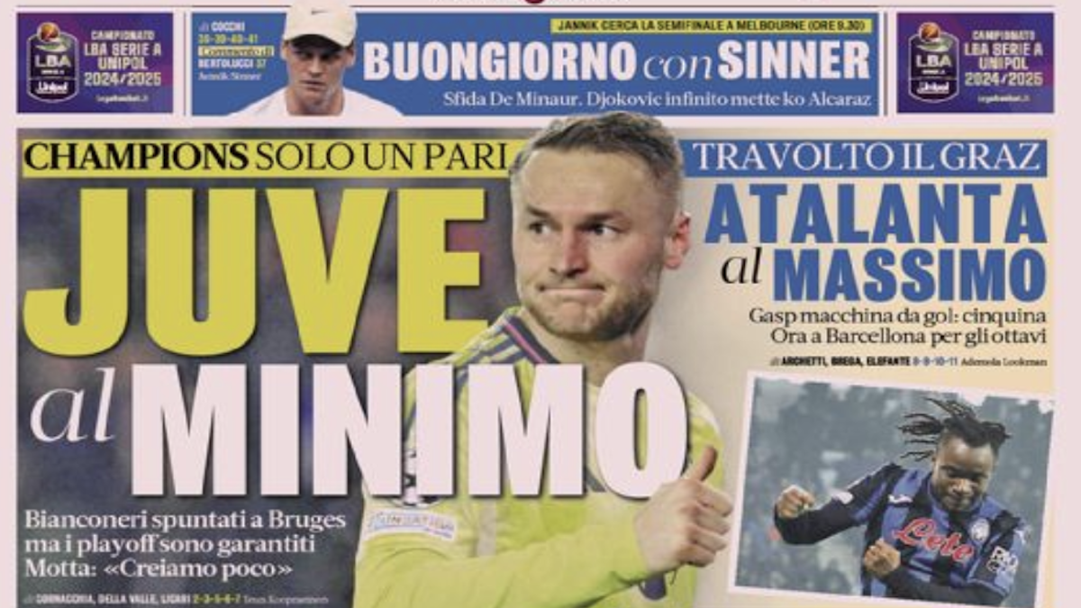 Rassegna stampa Juve: prime pagine quotidiani – 22 gennaio