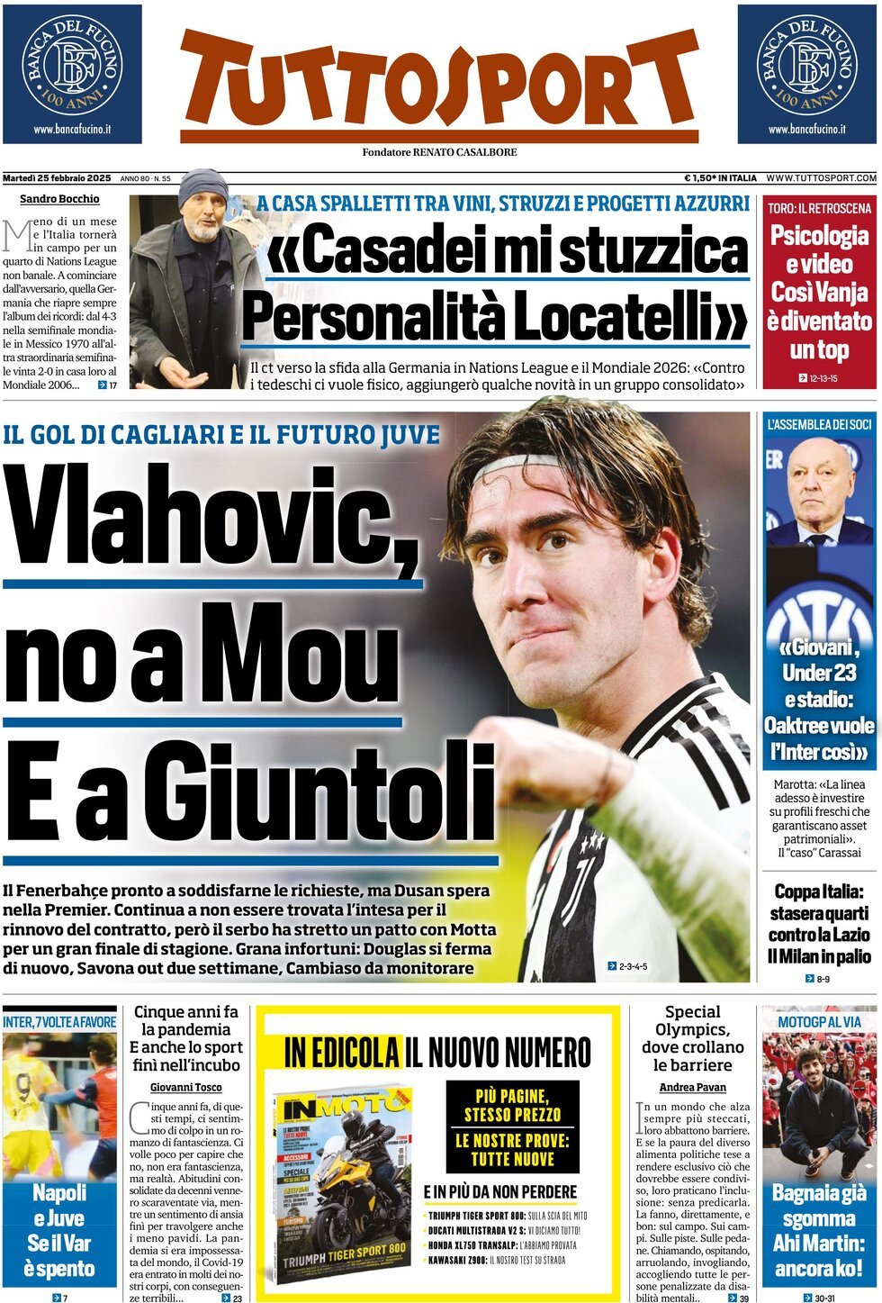 Rassegna stampa Juve: prime pagine quotidiani sportivi – 25 febbraio