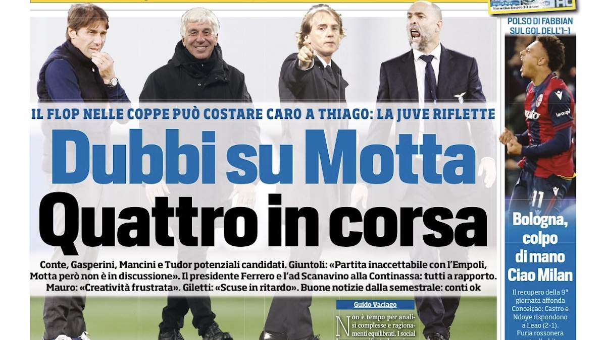 Rassegna stampa Juve: prime pagine quotidiani sportivi – 28 febbraio