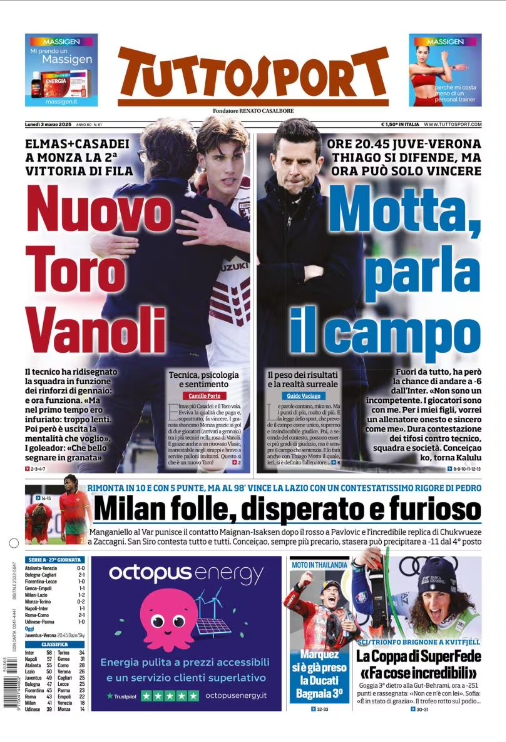 Rassegna stampa Juve: prime pagine quotidiani sportivi – 3 marzo