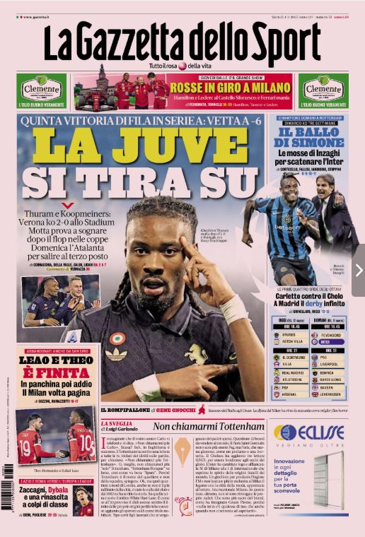 Rassegna stampa Juve: prime pagine quotidiani sportivi – 4 marzo