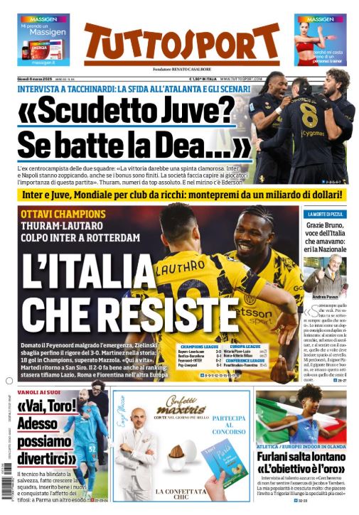 Rassegna stampa Juve: prime pagine quotidiani sportivi – 6 marzo