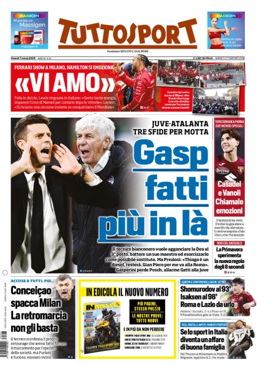 Rassegna stampa Juve: prime pagine quotidiani sportivi – 7 marzo