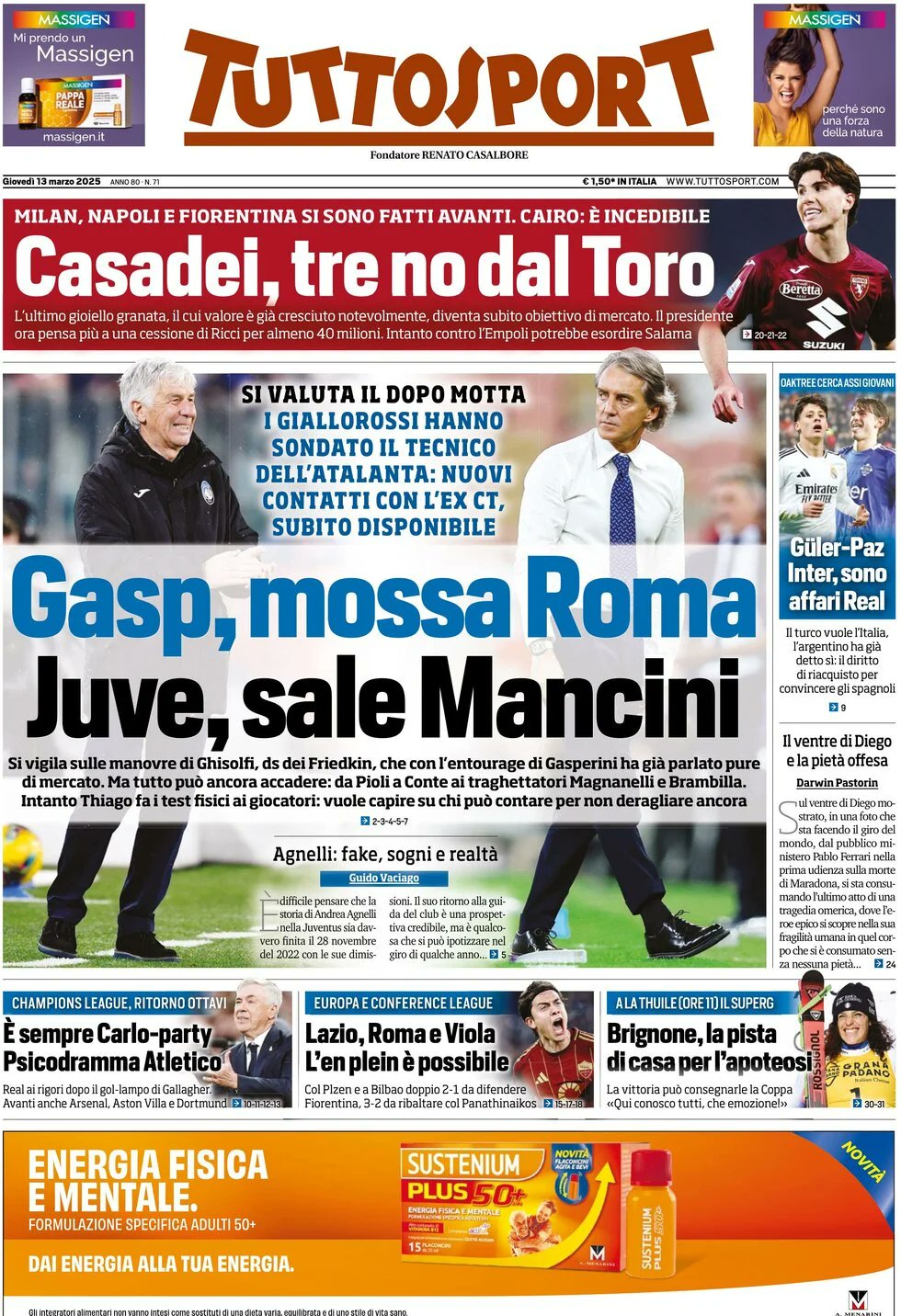 Rassegna stampa Juve: prime pagine quotidiani sportivi – 13 marzo